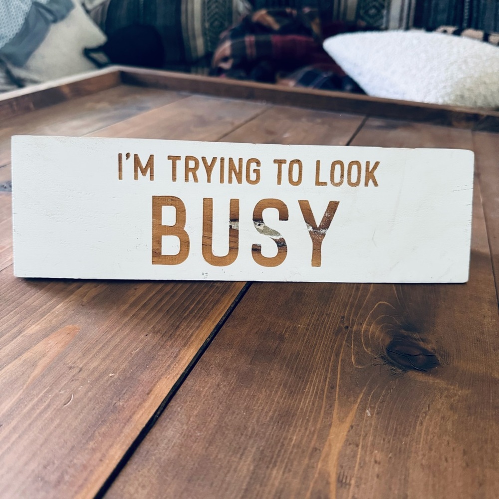 I’m trying to look busy desk white wood decor